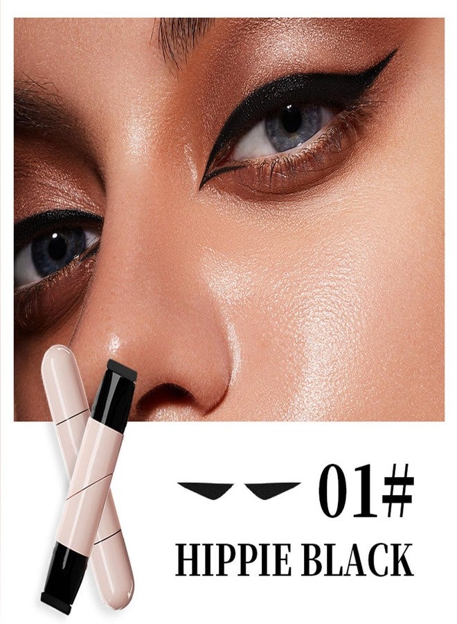 KTouler 2 Pack Black Eyeliner Stamp,One-Piece Liquid Gel Eyeliner Stencil Set for Perfect Wings,Long Lasting Waterpoof & Smudgeproof Foldable Makeup Eye Liner Tool - Image 4